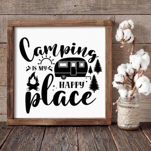 Camping is My Happy Place Hand-crafted sign